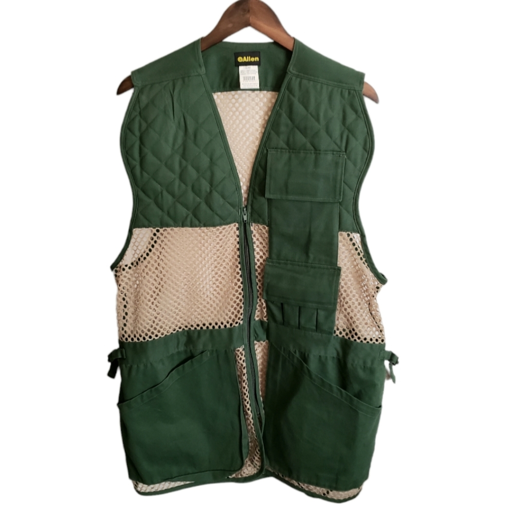 Allen Shooting Vest Men's Size XL/XXL Green and Tan